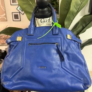 Used- Furla Royal Blue Leather Satchel